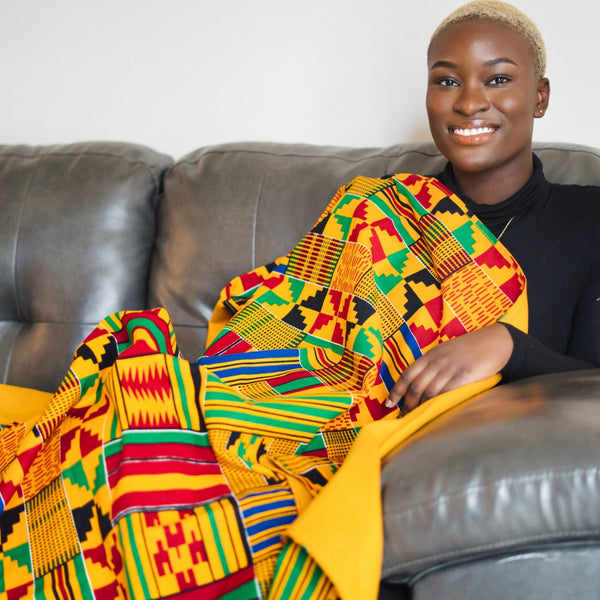 ACCRA AFRICAN PRINT THROW BLANKET & PILLOW SET - ZifasBoutique