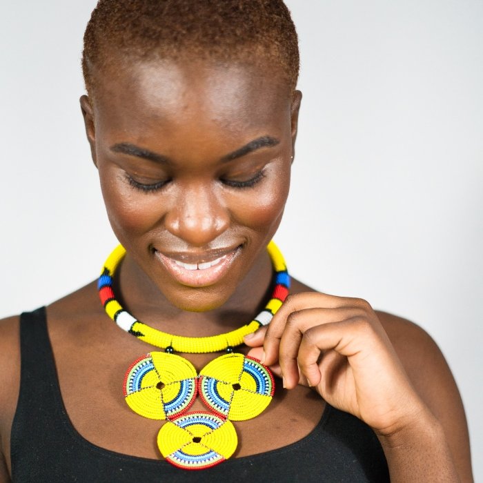AKINYI AFRICAN BEADS NECKLACE - ZifasBoutique