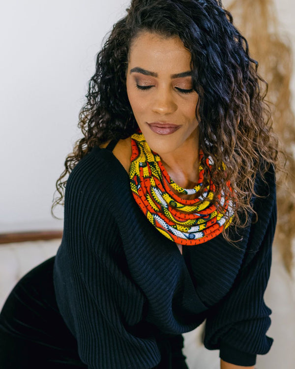 Ameri African Print Layered Necklace - ZifasBoutique