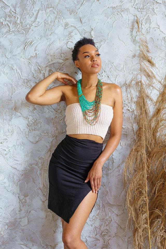 AMINA AFRICAN BEADS NECKLACE - ZifasBoutique