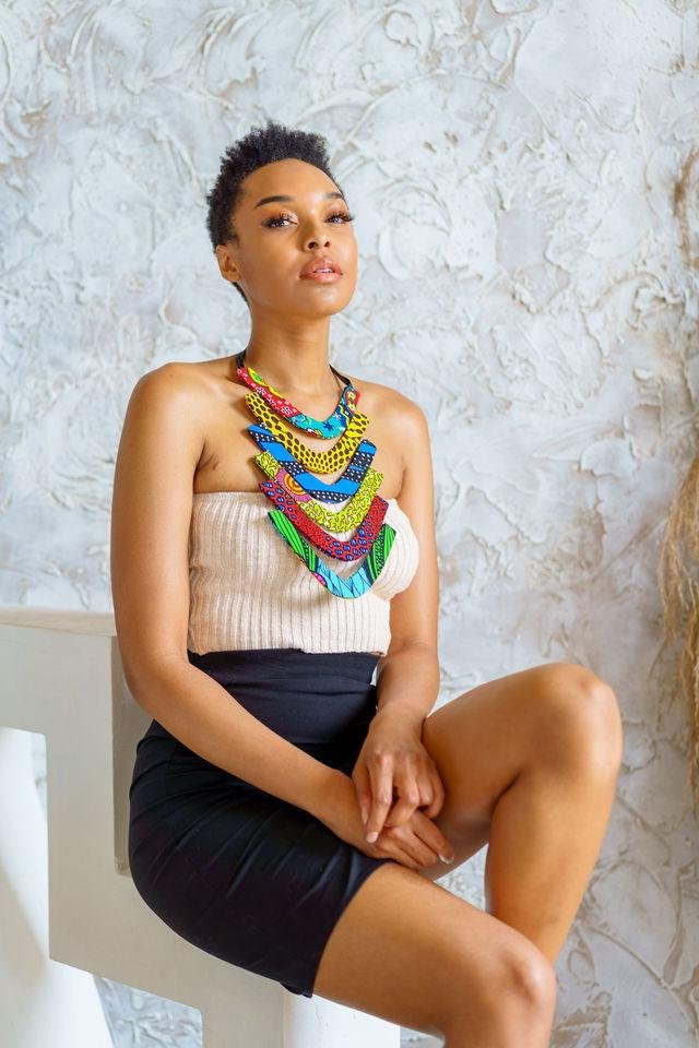 BANTU AFRICAN PRINT LAYERED NECKLACE - ZifasBoutique
