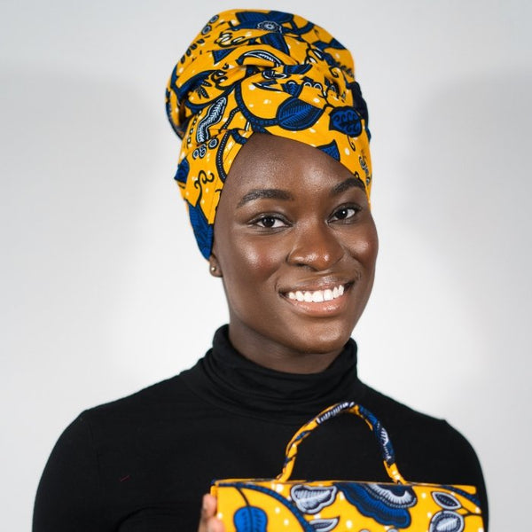 CELIA AFRICAN PRINT SATIN LINED HEADWRAP - ZifasBoutique