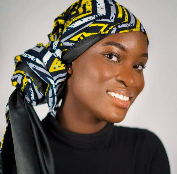 DEDE AFRICAN PRINT SATIN LINED HEADWRAP - ZifasBoutique