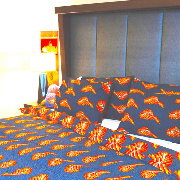 FLAME African Print Duvet and Pillow Set - ZifasBoutique