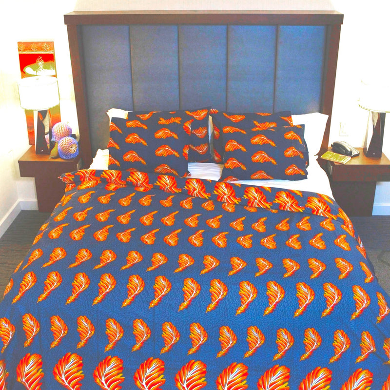 FLAME African Print Duvet and Pillow Set - ZifasBoutique