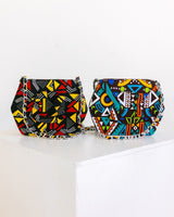 Mariam African Print Midsize Bag (black, yellow & red) - ZifasBoutique