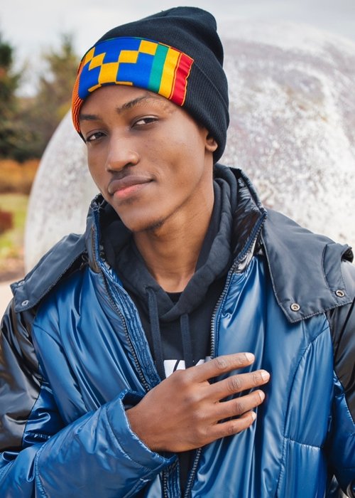 YAA UNISEX BEANIE WITH AFRICAN PRINT TRIMMING - ZifasBoutique