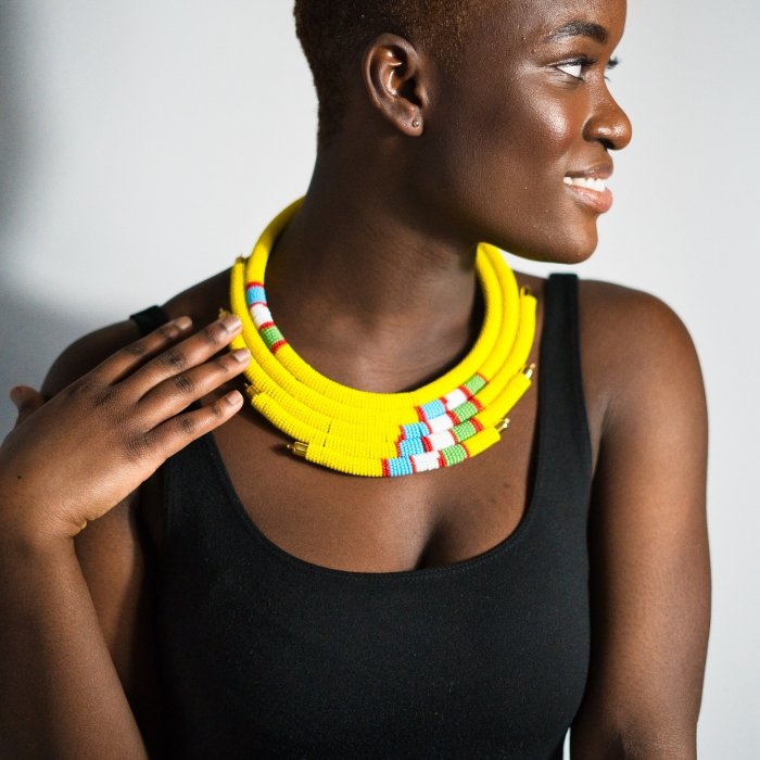 AFRICAN BEADS NECKLACE , African inspired necklaces